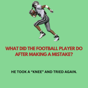 What did the football player do after making a mistake?